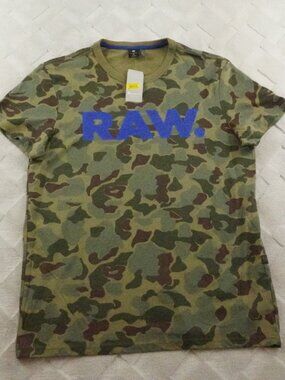 G-Star Raw Camouflage T-Shirt Mens Extra Large Graphic Logo Print